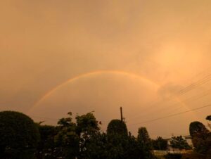 虹と夕焼け　２０２５年７月