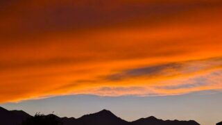 ７月の夕焼けと常念岳 ２０２５年