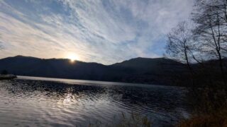 １２月の木崎湖湖畔